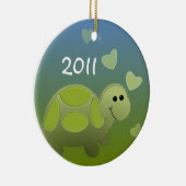 ベビーのカメの写真 セラミックオーナメント (右)