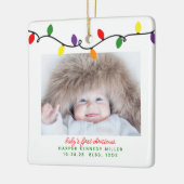 ベビーのカラフル初めてのクリスマスライト2枚 セラミックオーナメント (左)