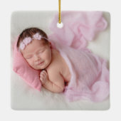 ベビーのカラフル初めてのクリスマスライト2枚 セラミックオーナメント (裏面)