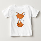 ベビーのキツネのTシャツのかわいいキツネの森林動物のTシャツ ベビーTシャツ (正面)