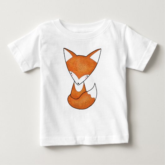 ベビーのキツネのTシャツのかわいいキツネの森林動物のTシャツ ベビーTシャツ (正面)