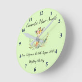 ベビーのキリンが付いているベビーの誕生の想い出の品 ラウンド壁時計 (傾斜)