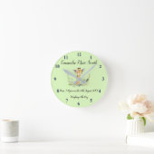 ベビーのキリンが付いているベビーの誕生の想い出の品 ラウンド壁時計 (ホーム)