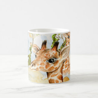 ベビーのキリンのアフリカのサバンナ動物の茶色の金ゴールド コーヒーマグカップ