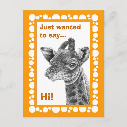 ベビーのキリンのレトロは郵便はがきを一周します ポストカード (正面)