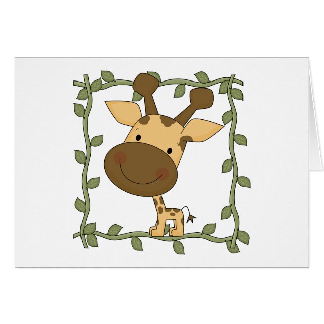 ベビーのキリンのTシャツおよびギフト (正面横)