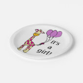 ベビーのキリン-それは女の子です-ベビーシャワーのプレート ペーパープレート (アングル)