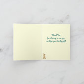 ベビーのキルトは詩との感謝していしています サンキューカード (内部)