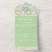 ベビーのキルトオールインワン招待状 オールインワン招待状 (内側)