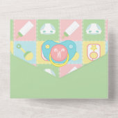 ベビーのキルトオールインワン招待状 オールインワン招待状 (裏面)