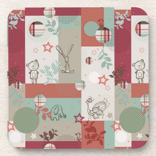 ベビーのキルトパターン2 コースター (正面)