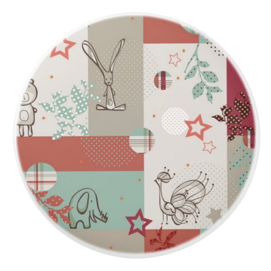 ベビーのキルトパターン2 セラミックノブ (正面)