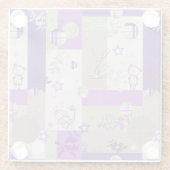 ベビーのキルトパターン ガラスコースター (裏面)