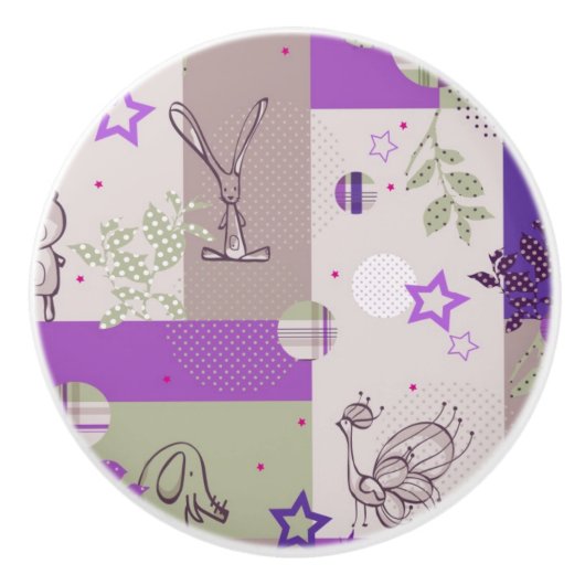 ベビーのキルトパターン セラミックノブ (正面)