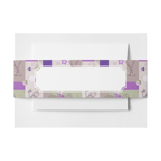 ベビーのキルトパターン 招待状ベリーバンド (正面例)