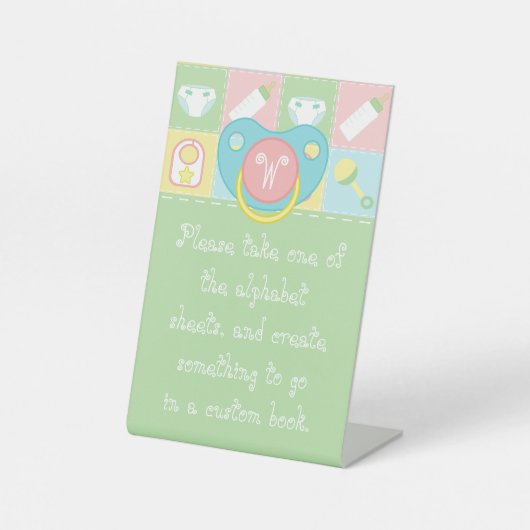 ベビーのキルト台座標識 台座サイン (正面)