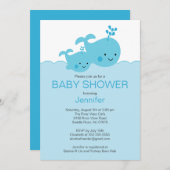 ベビーのクジラのベビーシャワー招待状 招待状 (正面/裏面)