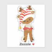 ベビーのクリスマストインデナフェイクー(金ゴールドリボン) シール (シート)