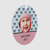 ベビーのクリスマスバタフライパステル写真 オーナメント (正面)