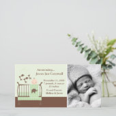 ベビーのグリーンクリブ写真誕生のお知らせ 案内状 (スタンド正面)