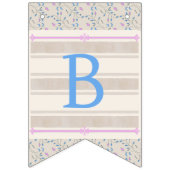 ベビーのグレースブルーとピンクの赤ストライプのちゃんシャワー バンティングフラッグ (第2の旗)