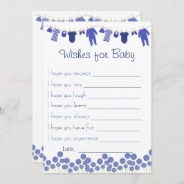 ベビーのゲームのための海軍ベビーシャワーの願い 招待状