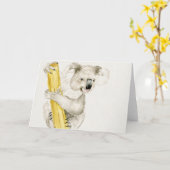 ベビーのコアラかわいい及び毛皮で覆われた| カード (黄色い花)