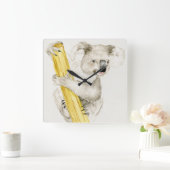 ベビーのコアラかわいい及び毛皮で覆われた| スクエア壁時計 (ホーム)