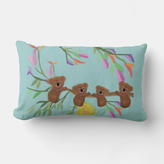 ベビーのコアラの遠出のLumbarの枕 ランバークッション (正面)