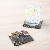 ベビーのコンゴのアフリカ灰色のオウム コースター (右側)