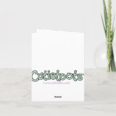 ベビーのサンキューカードの-青か緑のハート、ひだ サンキューカード (裏面)