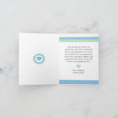 ベビーのサンキューカードの-青か緑のハート、ひだ サンキューカード (内部)