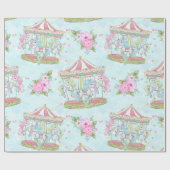 ベビーのサーカスのテーマの回転木馬の子馬 ラッピングペーパー (フラット)