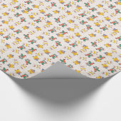 ベビーのサーカスの動物のイラストレーションパターン ラッピングペーパー (角)