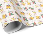ベビーのサーカスの動物のイラストレーションパターン ラッピングペーパー (ロールコーナー)