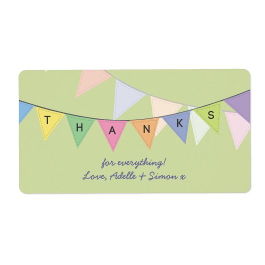 ベビーのサーカスの虹の旗のラベルありがとう ラベル (正面)