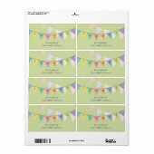 ベビーのサーカスの虹の旗のラベルありがとう ラベル (フルシート)