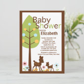 ベビーのシカの中立ベビーシャワーの招待状 招待状 (スタンド正面)