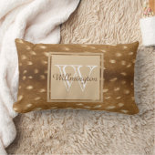 ベビーのシカの子鹿の毛皮のパーソナライズな名前 ランバークッション (ブランケット)