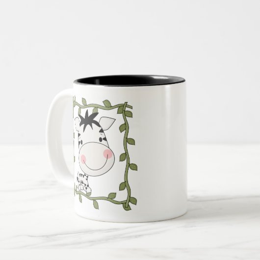 ベビーのシマウマのTシャツおよびギフト ツートーンマグカップ (正面左)