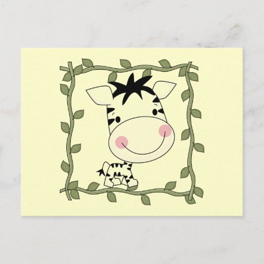 ベビーのシマウマのTシャツおよびギフト ポストカード (正面)