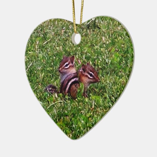 ベビーのシマリス動物自然のオーナメント セラミックオーナメント (左)