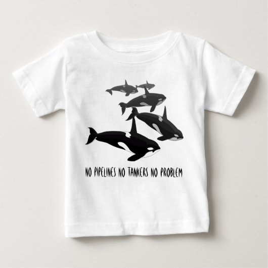 ベビーのシャチのTシャツのパーソナライズなシャチのクジラのワイシャツ ベビーTシャツ (正面)