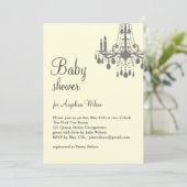 ベビーのシャンデリア（灰色と黄色） 招待状 (スタンド正面)