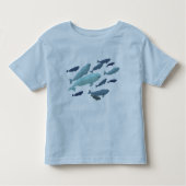 ベビーのシロイルカのクジラのTシャツのかわいい幼児のクジラの芸術 トドラーTシャツ (正面)
