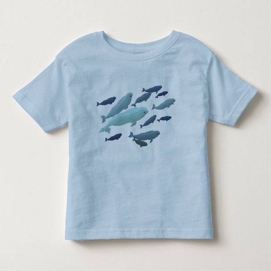 ベビーのシロイルカのクジラのTシャツのかわいい幼児のクジラの芸術 トドラーTシャツ (正面)