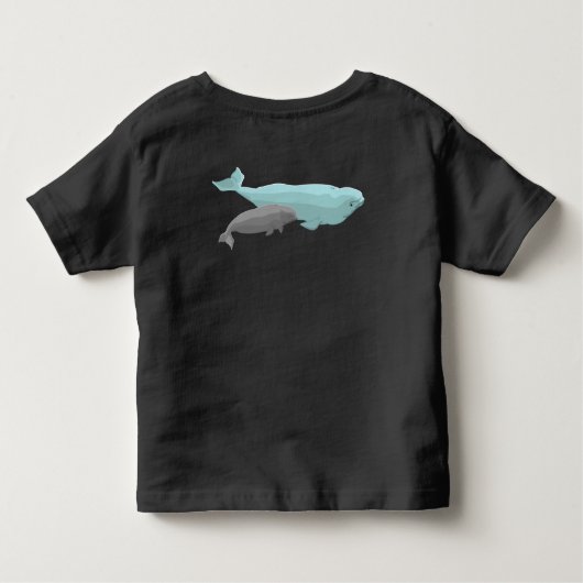ベビーのシロイルカのクジラのTシャツのかわいい幼児のクジラの芸術 トドラーTシャツ (裏面)