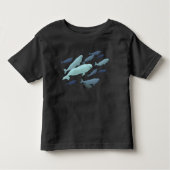 ベビーのシロイルカのクジラのTシャツのかわいい幼児のクジラの芸術 トドラーTシャツ (正面)