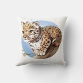 ベビーのジャガーのカブスのかわいいイラストレーション-枕 クッション (裏面)