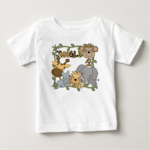 ベビーのジャングル動物のTシャツおよびギフト ベビーTシャツ